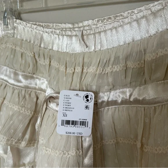 Free People Belle Ruffle Pants in Ivory - Picture 9 of 13